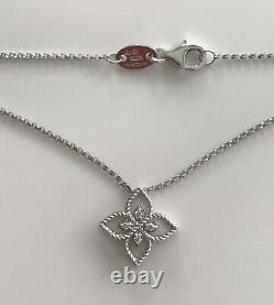 Roberto Coin 18kt white gold diamond Principessa Flower Necklace