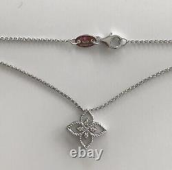 Roberto Coin 18kt white gold diamond Principessa Flower Necklace