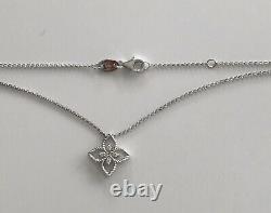 Roberto Coin 18kt white gold diamond Principessa Flower Necklace