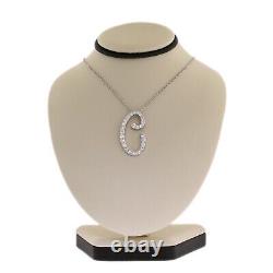 Roberto Coin 2.00TCW Diamond Cursive Script Initial C Necklace 18K White Gold