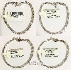 Roberto Coin 3CT Diamond 18K White Gold Bracelet Tennis Bangle Women Lady ITALY