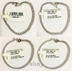 Roberto Coin 3CT Diamond 18K White Gold Bracelet Tennis Bangle Women Lady ITALY