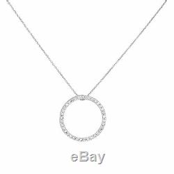 Roberto Coin. 42ctw Diamond Tiny Treasures Circle Pendant Necklace 18k Gold