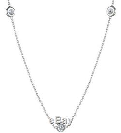 Roberto Coin 5 Diamonds By The Inch Station Necklace 18K White Gold 18KT 18