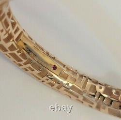 Roberto Coin 925 Rose Gold Plated Sterling Silver Cuff Bracelet Bangle