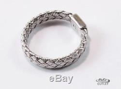 Roberto Coin Appasionata Weaved 18k White Gold Wedding Band Ring Sz 6.5/t53/uk-n