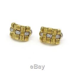 Roberto Coin Appassionata 18k Gold. 54 Ctw Diamond Omega Post Earrings #e-140