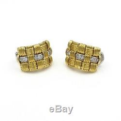 Roberto Coin Appassionata 18k Gold. 54 Ctw Diamond Omega Post Earrings #e-140