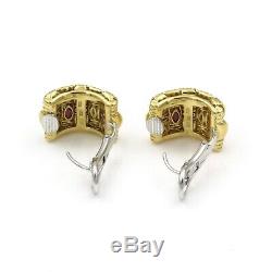 Roberto Coin Appassionata 18k Gold. 54 Ctw Diamond Omega Post Earrings #e-140