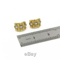 Roberto Coin Appassionata 18k Gold. 54 Ctw Diamond Omega Post Earrings #e-140