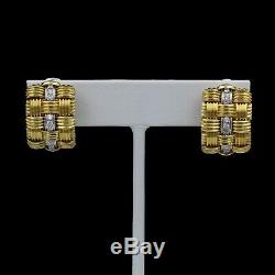 Roberto Coin Appassionata 18k Gold. 54 Ctw Diamond Omega Post Earrings #e-140