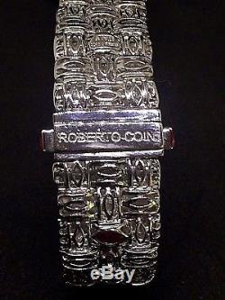 Roberto Coin Appassionata 18k White Gold 3 Row Bracelet With Diamond Clasp