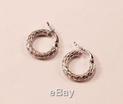 Roberto Coin Appassionata 18k White Gold Braided Round Hoop Earrings, 16.28mm