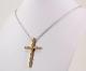 Roberto Coin Appassionata 18k White/rose Gold Large Cross Necklace Pendant