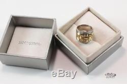 Roberto Coin Appassionata 18k White/yellow Gold Diamond Thick Band Ring Size 8