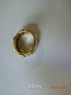 Roberto Coin Appassionata Diamond 18k Gold 6.5mm Wide Band Ring Size 8