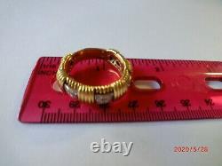 Roberto Coin Appassionata Diamond 18k Gold 6.5mm Wide Band Ring Size 8