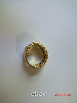 Roberto Coin Appassionata Diamond 18k Gold 6.5mm Wide Band Ring Size 8