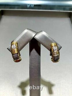 Roberto Coin Appassionata diamond and 18K gold woven ribbed Earrings
