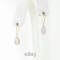 Roberto Coin Art Deco Drop Earrings Diamond Mother Of Pearl 18k Rose Gold $2500