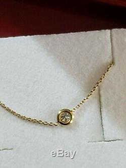 Roberto Coin Authentic Single Station Diamond Necklace 18kt Yellow Gold 0.10 ct