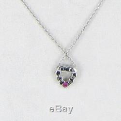 Roberto Coin Baby Heart 18k White Gold 0.11cts Diamond 18 Chain Necklace New