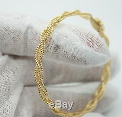 Roberto Coin Barocco 18k Yellow Gold 5mm Bangle Bracelet. Wrist Size 6