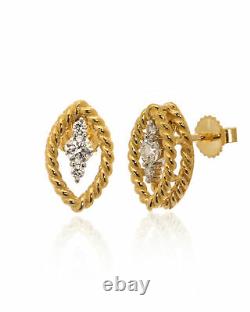 Roberto Coin Barocco 18k Yellow Gold Diamond 0.28ct Ruby Earrings 9991012AJERX
