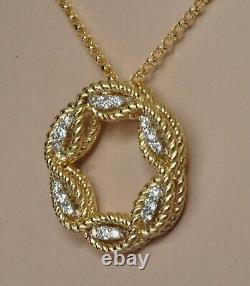 Roberto Coin Barocco Diamond Circle Necklace 18K Yellow Gold $1750 New Sale