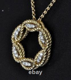 Roberto Coin Barocco Diamond Circle Necklace 18K Yellow Gold $1750 New Sale