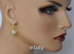 Roberto Coin Barocco Diamond Round Drop Earrings 18K Yellow Gold $3300 Sale New