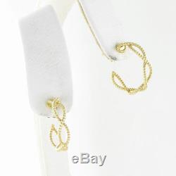 Roberto Coin Barocco Hoop Earrings 23mm 18k Yellow Gold New $1240