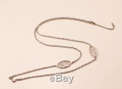 Roberto Coin Bollicine 18k White Gold 2-station Oval Circle Long Chain Necklace