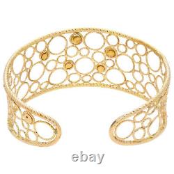Roberto Coin Bollicine 18k Yellow Gold Diamonds Cuff Bracelet 6.5