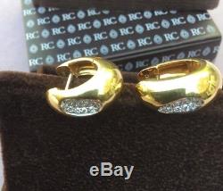 Roberto Coin Capri Plus Hoops Earrings encrusted with diamonds 18YW Hoops D. 33