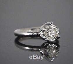 Roberto Coin Cento 18K White Gold Round Diamond Engagement Solitaire Ring 2.75