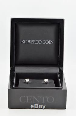 Roberto Coin Cento Collection 1.10ctw Diamond Stud Tulip Earrings 18k White Gold
