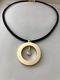 Roberto Coin Cento Large O Pendant And Leather Cord Necklace. MSRP $11,600