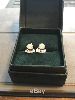 Roberto Coin Cento diamond Tulip Stud Earrings 1.51ct 18k WHITE GOLD