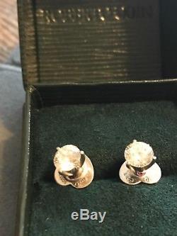 Roberto Coin Cento diamond Tulip Stud Earrings 2.43ct 18k WHITE GOLD