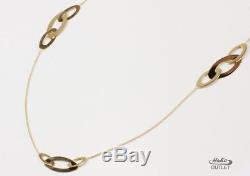 Roberto Coin Chic & Shine 18k Yellow Gold High Polish Station Oval Necklace, 37
