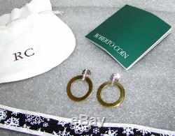 Roberto Coin Chic & Shine Diamond Open Circle Drop 18k Yellow Gold Earrings