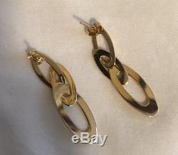Roberto Coin Chic & Shine Earrings 18k Yellow Gold Dangle Ruby Retail $1180