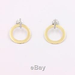Roberto Coin Chic & Shine Round 18k Yellow Gold Diamond Drop Earrings