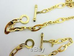 Roberto Coin Chic and Shine Necklace and Bracelet Flat Oval 18KY Gold 18 7.5