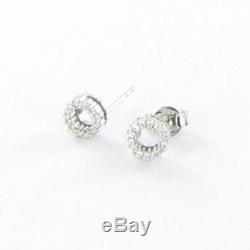 Roberto Coin Circle Diamond Stud Earrings 0.13cts 18k White Gold New $840