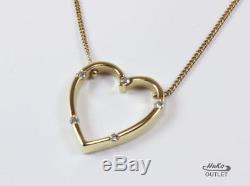 Roberto Coin Classica Parisienne 18k Yellow Gold Diamond Heart Necklace Pendant