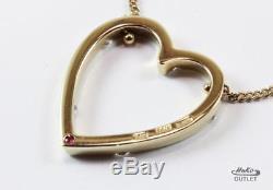 Roberto Coin Classica Parisienne 18k Yellow Gold Diamond Heart Necklace Pendant