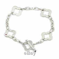 Roberto Coin Clover Chic and Shine Toggle Bracelet in 18k White Gold