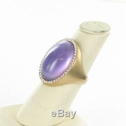 Roberto Coin Cocktail Ring Amethyst Diamond 0.42cts 18K Y Gold Sz 6.5 New $5200